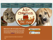 Tablet Screenshot of creationpetcare.com